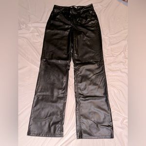 Zara Straight Leg Faux Leather pants